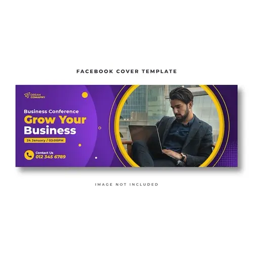Business conference Facebook cover web banner template