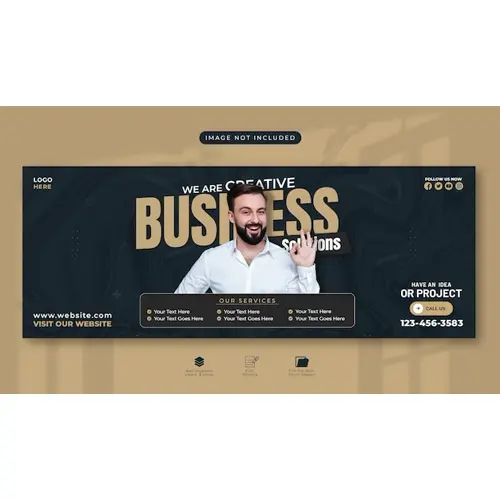 Business facebook cover template horizontal banner template website template