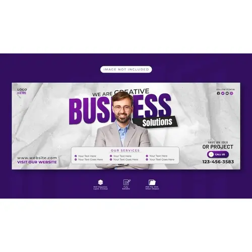 Business facebook cover template marketing banner design