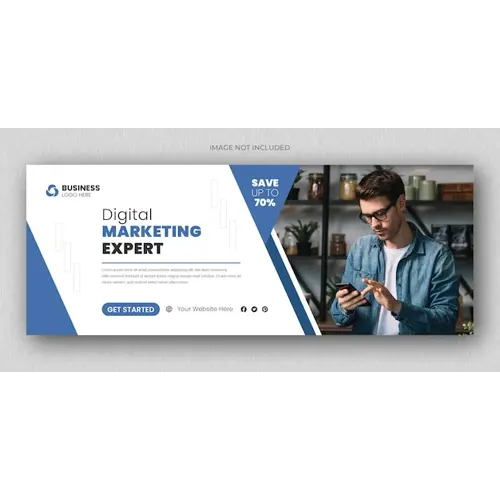 Business facebook cover and web banner template for digital marketing agency