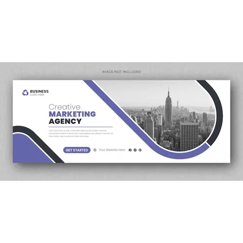 Business facebook cover and web banner template for digital marketing agency