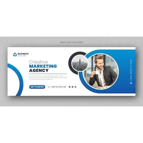 Business facebook cover and web banner template for digital marketing agency