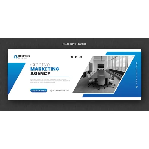 Business facebook cover and web banner template for digital marketing agency
