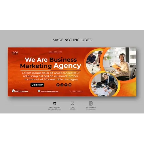Business marketing agency Facebook banner or web template