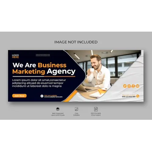 Business marketing agency Facebook banner or web template