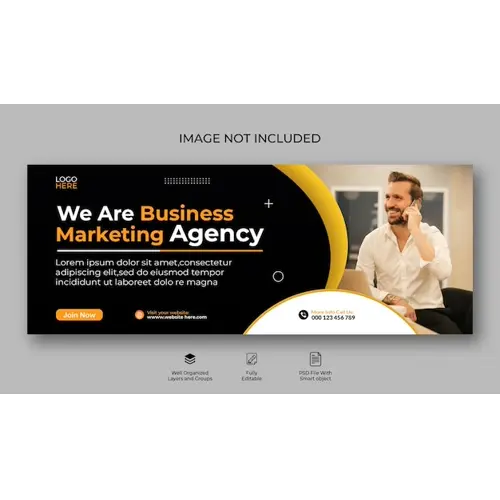 Business marketing agency Facebook banner or web template