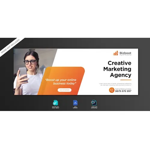 Business marketing promotion Facebook cover template