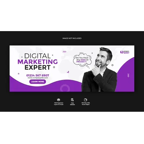 Business promotion and corporate Facebook cover banner template design
