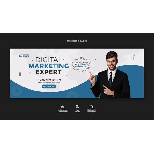 Business promotion and corporate Facebook cover banner template design