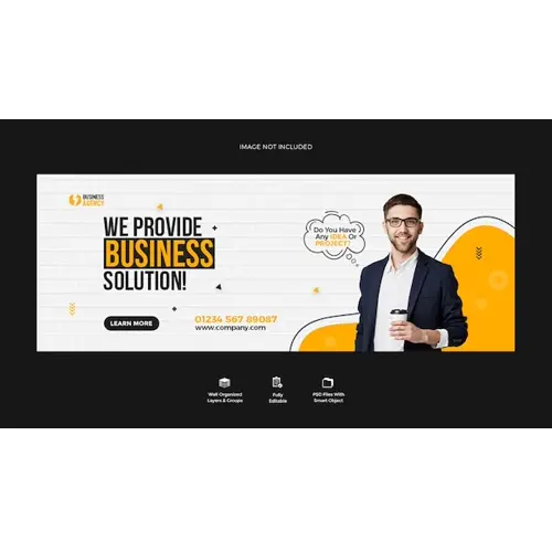 Business promotion and corporate Facebook cover banner template design