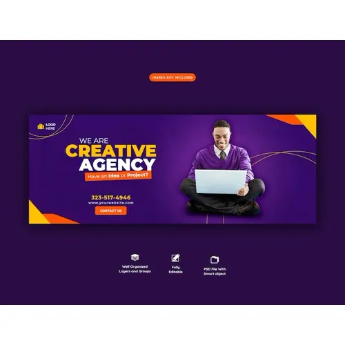 Business promotion and creative facebook cover template