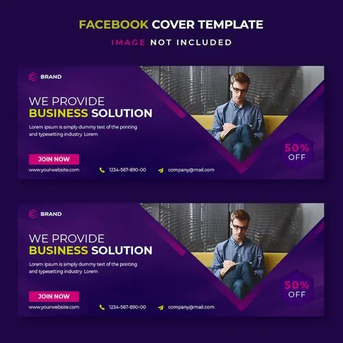 Business solution facebook cover template