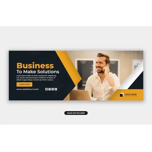 Business solutions facebook cover banner design template