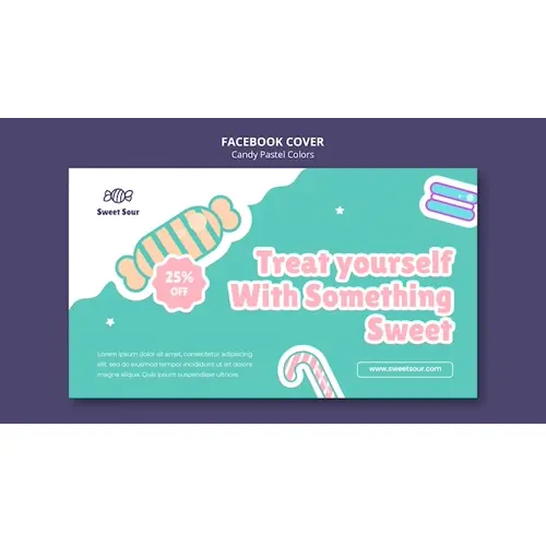 Candy pastel colors facebook cover template