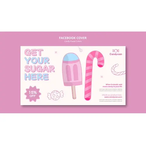 Candy pastel colors facebook cover template