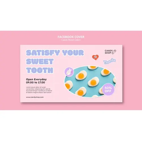 Candy pastel colors facebook cover template