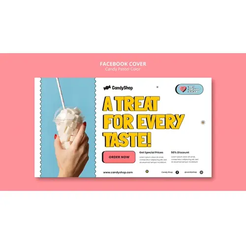 Candy pastel colors facebook cover