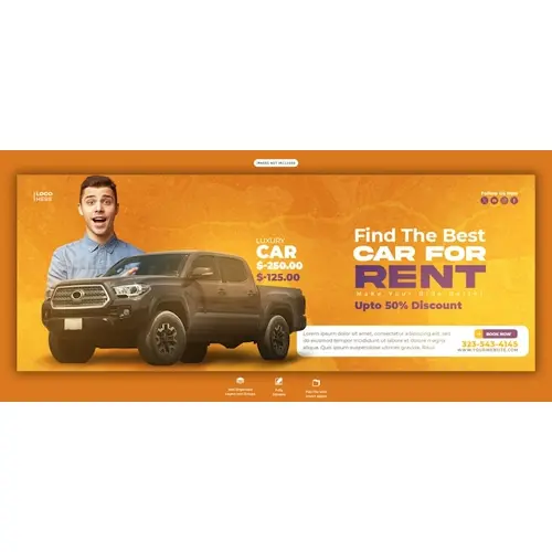 Car rental and Automotive facebook cover template