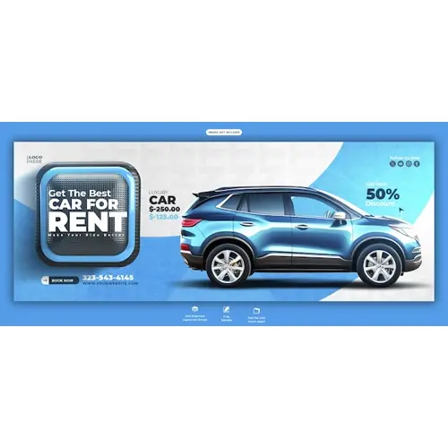 Car rental and Automotive facebook cover template