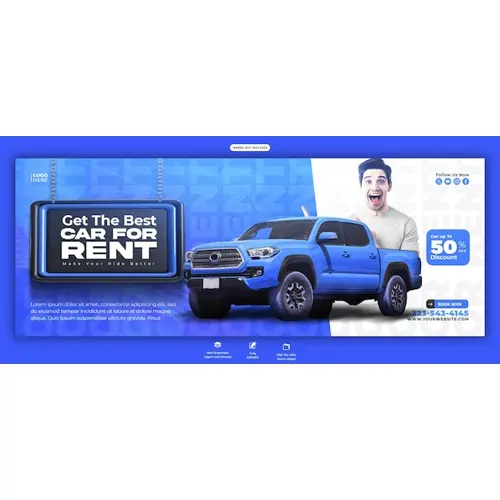 Car rental and Automotive facebook cover template