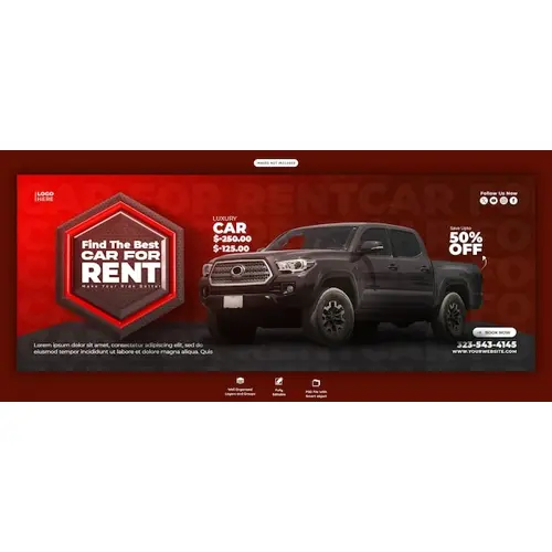 Car rental and Automotive facebook cover template