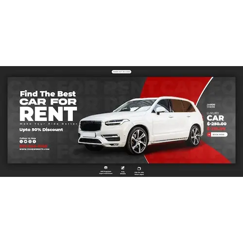 Car rental and Automotive facebook cover template