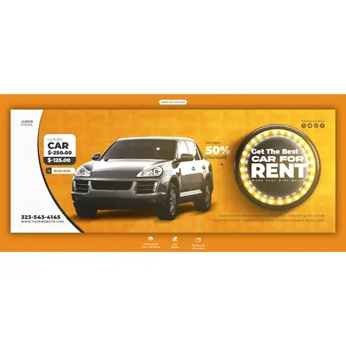Car rental and Automotive facebook cover template