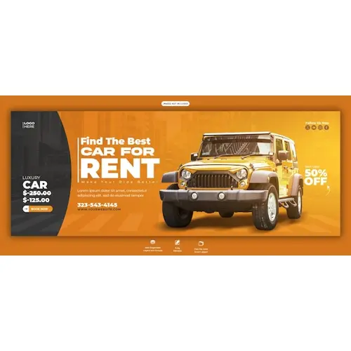 Car rental and Automotive facebook cover template