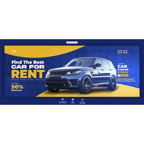 Car rental and Automotive facebook cover template