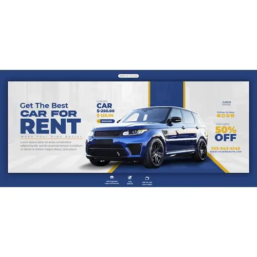 Car rental and Automotive facebook cover template
