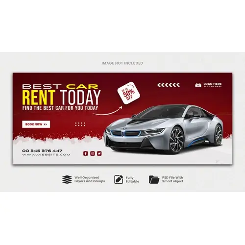 Car Rental and sale Facebook cover banner social promotion cover post or web banner template