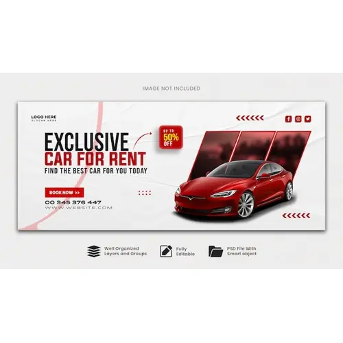 Car Rental and sale Facebook cover banner social promotion cover post or web banner template