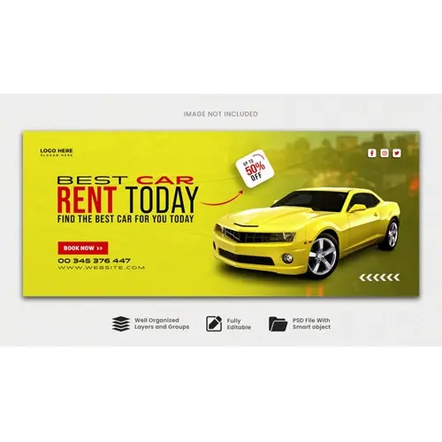 Car Rental and sale Facebook cover banner social promotion cover post or web banner template