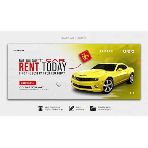 Car Rental and sale Facebook cover banner social promotion cover post or web banner template