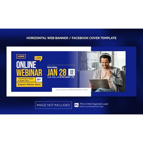 Car Rental Sale Horizontal Banner or Facebook Cover Advertising Template