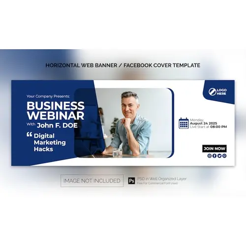 Car Rental Sale Horizontal Banner or Facebook Cover Advertising Template
