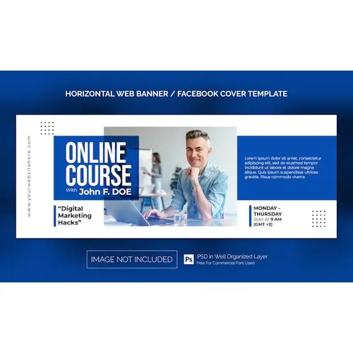 Car Rental Sale Horizontal Banner or Facebook Cover Advertising Template