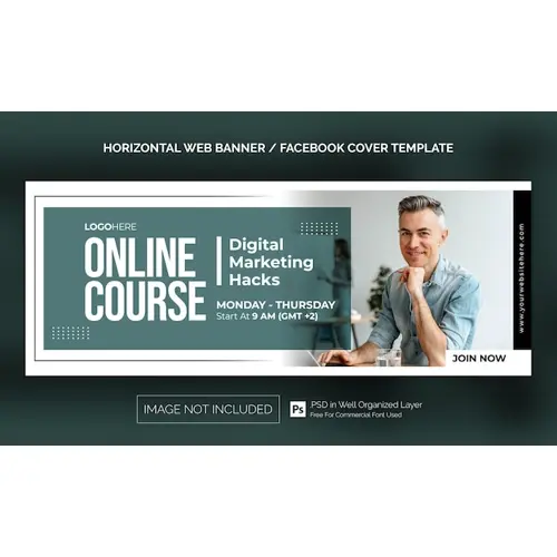Car Rental Sale Horizontal Banner or Facebook Cover Advertising Template