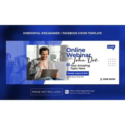 Car Rental Sale Horizontal Banner or Facebook Cover Advertising Template
