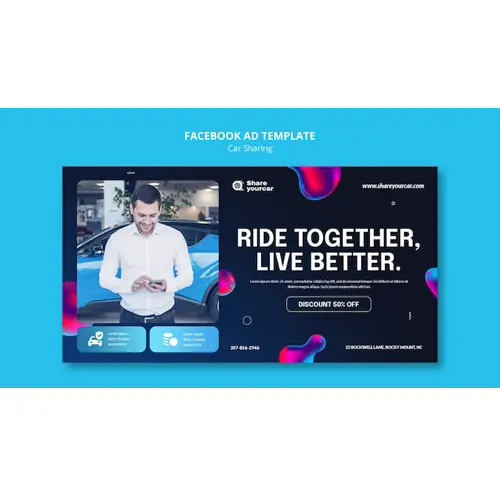 Car sharing service facebook template