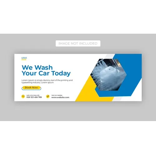Car wash social media facebook cover and web banner design template