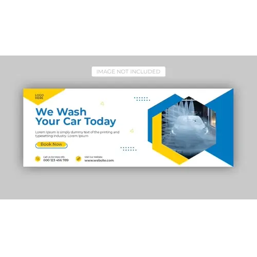 Car wash social media facebook cover and web banner design template