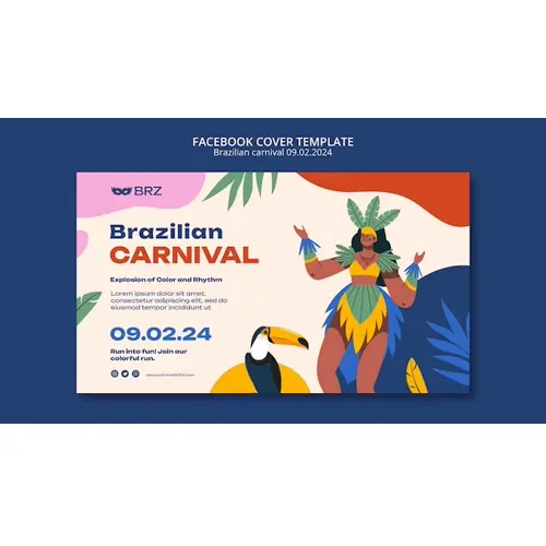 Carnival celebration facebook cover template
