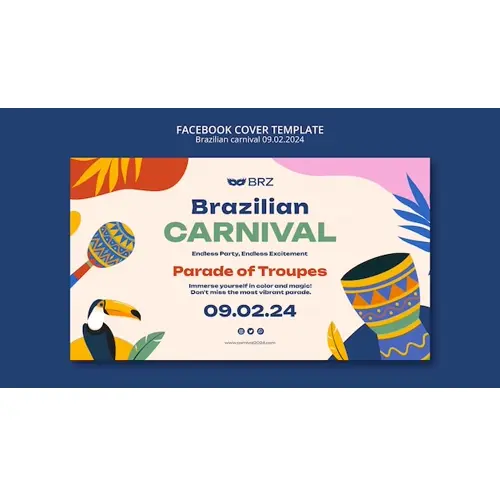 Carnival celebration facebook cover template