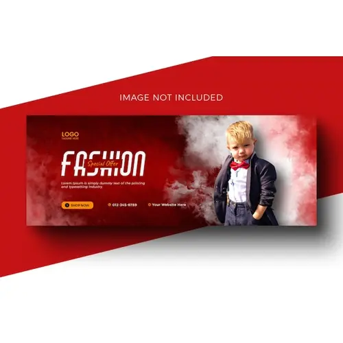 Children fashion facebook cover baby fashion sale and kids fashion sale social media ads collection