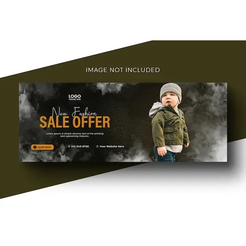 Children fashion facebook cover baby fashion sale and kids fashion sale social media ads collection