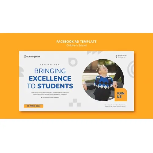 Children school education facebook template