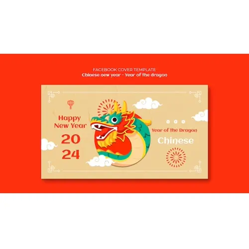 Chinese new year celebration facebook cover