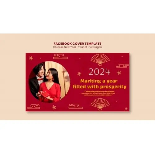 Chinese new year celebration facebook cover