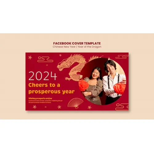 Chinese new year celebration facebook cover